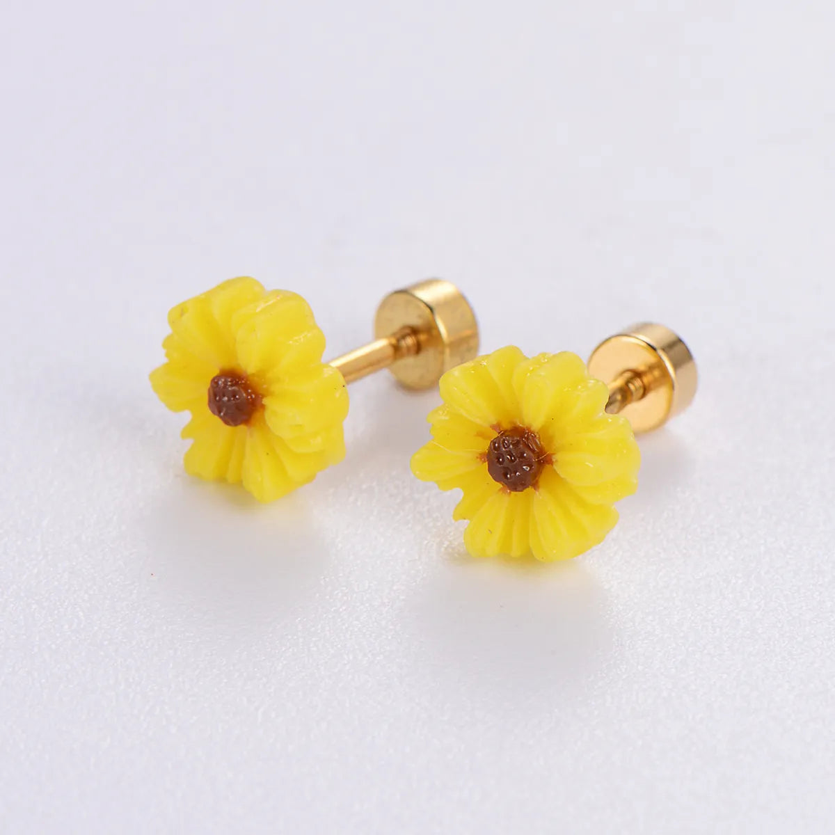 12 Pairs Simple Style Pearl Chrysanthemum Butterfly Plating Stainless Steel 18k Gold Plated Ear Studs