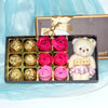 12 Roses Soap Flower Gift Box Plus Bear Valentine'S Day Children'S Day Small Gift Birthday Gift Graduation Gift