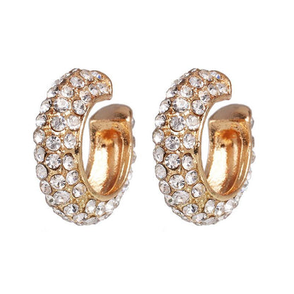 Fashion Geometric Diamond Alloy Artificial Gemstones Earrings Ear Studs