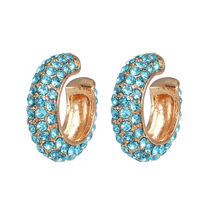 Fashion Geometric Diamond Alloy Artificial Gemstones Earrings Ear Studs