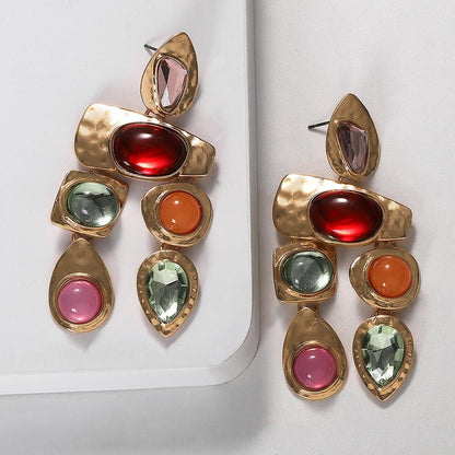 Exaggerated Gemstones, Wild Irregular Earrings Nhjq131735