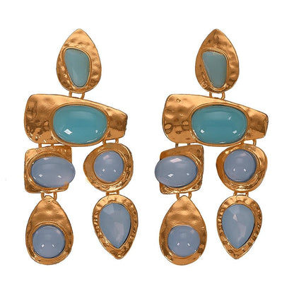 Exaggerated Gemstones, Wild Irregular Earrings Nhjq131735