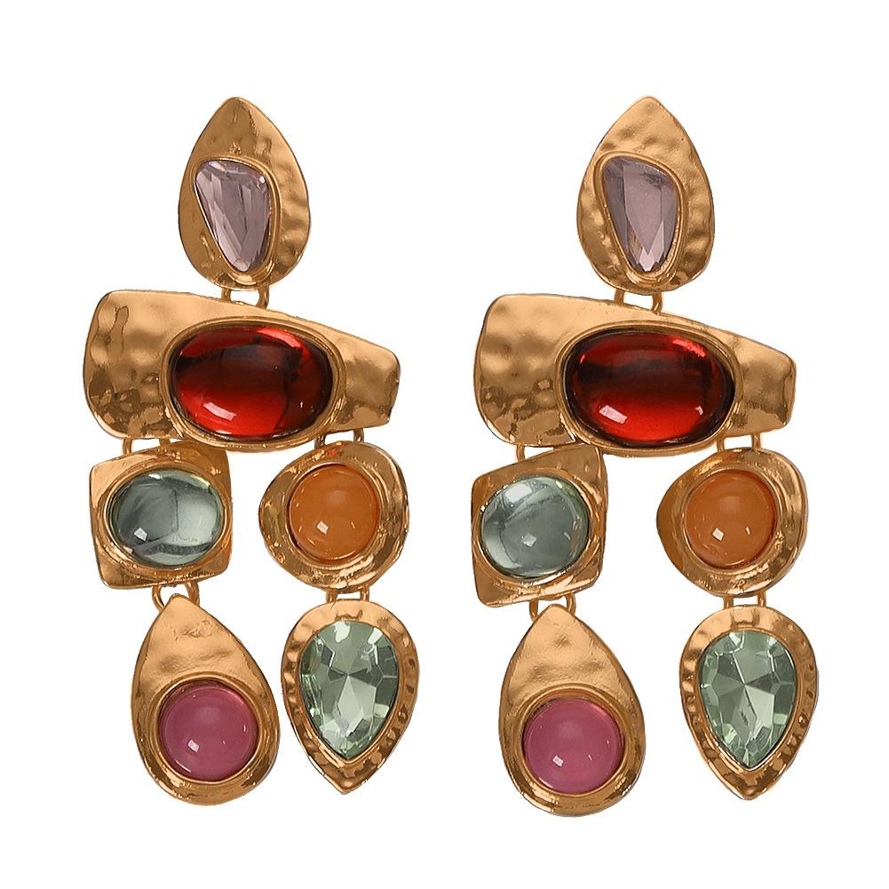 Exaggerated Gemstones, Wild Irregular Earrings Nhjq131735