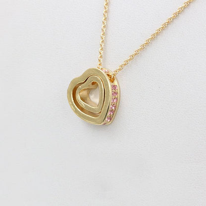 Korean Version Of The Double Heart Artificial Gem Double-layer Peach Heart Clavicle Crystal Necklace Nhdp150120