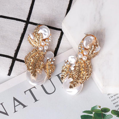 Fashion Gold-plated Retro Earrings Pearl Drop Earrings