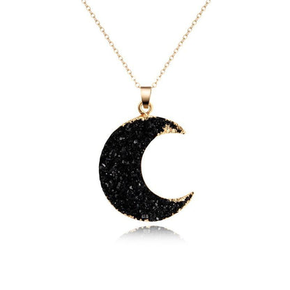 Womens Moon Sexual Simplicity Imitation Of Natural Stone Moon Necklaces Go190430120020