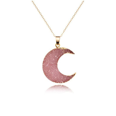 Womens Moon Sexual Simplicity Imitation Of Natural Stone Moon Necklaces Go190430120020