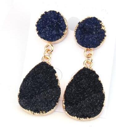 Womens Geometric Plastic Natural Stone  Resin Earrings Go190430120125