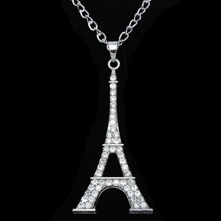 Unisex Eiffel Tower  Other Rhinestone-studded Alloy Rhinestone Hollow Necklace  Nhas120933