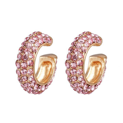 Fashion Geometric Diamond Alloy Artificial Gemstones Earrings Ear Studs