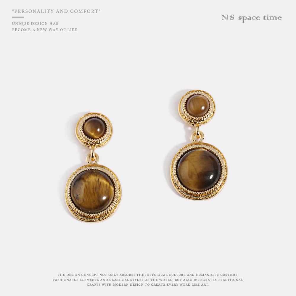 Fashion Vintage Tiger Eye Earrings Nhqs123645