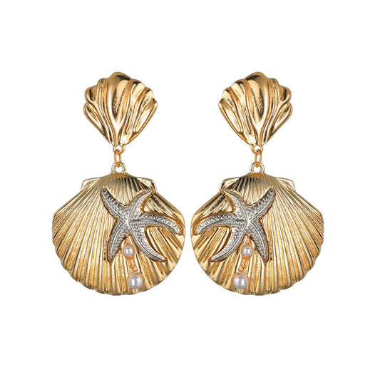 Temperament Pop Shell Coral Shell Starfish Earrings Nhbq130322