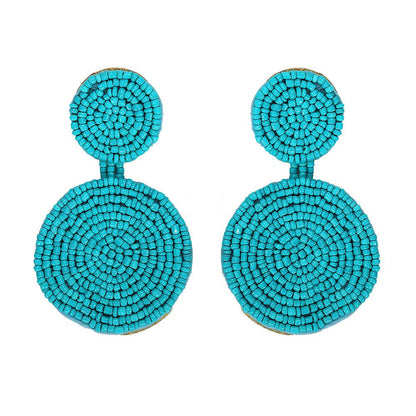 Womens Round Rice Beads Earrings Nhjq139238