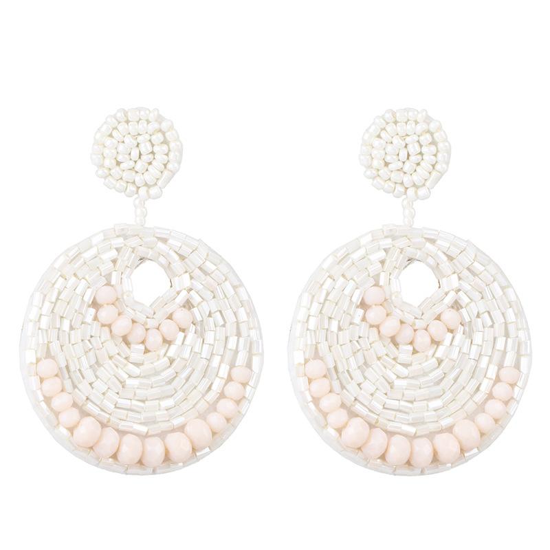 Fashion Geometric Imitated Crystal Rice Beads National Wind Earrings Nhjj139827