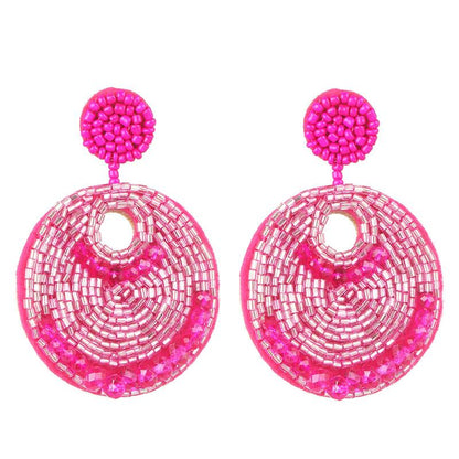 Fashion Geometric Imitated Crystal Rice Beads National Wind Earrings Nhjj139827