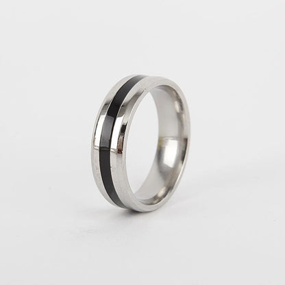 Mirror Double Beveled Titanium Steel Ring Nhtp143472