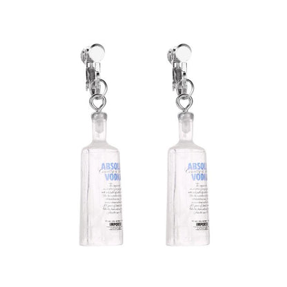 New Transparent Resin Mineral Water Bottle Earrings Nhdp145208