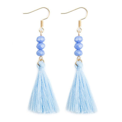 New Beaded Tassel Earrings Multicolor Nhdp145218