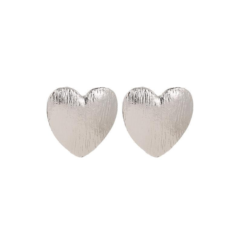 Fashion Heart Plating Metal No Inlaid Earrings Ear Studs