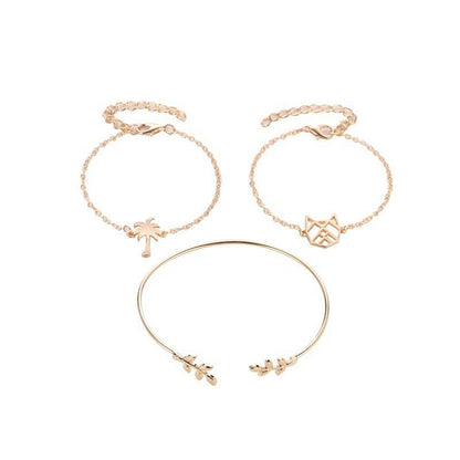 Fashion Openwork Kitten Bracelet Coconut Bracelet Three-piece Set Nhcu146567