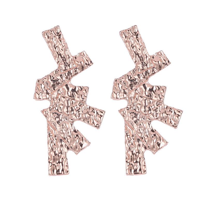 Geometric Rectangle Stitching Frosted Irregular Earrings Nhcu146588