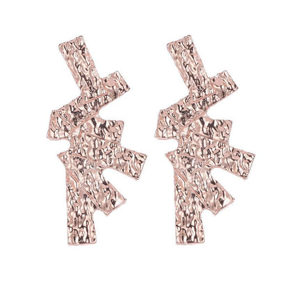 Geometric Rectangle Stitching Frosted Irregular Earrings Nhcu146588