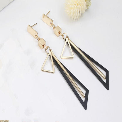 Simple Long Triangle Alloy Earrings Nhpf147183