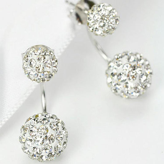 Fashion Alloy Imitated Crystal Ball Stud Earrings Nhdp148370