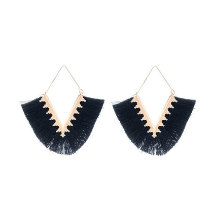 Fashion Exaggerated Geometric Tassel Earrings Nhdp149052