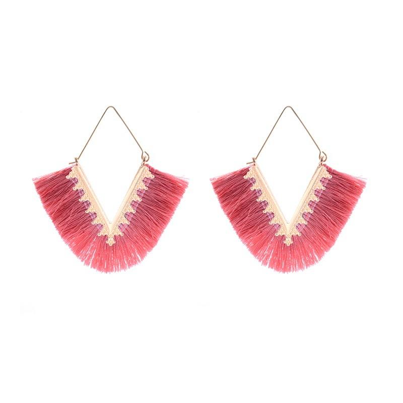 Fashion Exaggerated Geometric Tassel Earrings Nhdp149052