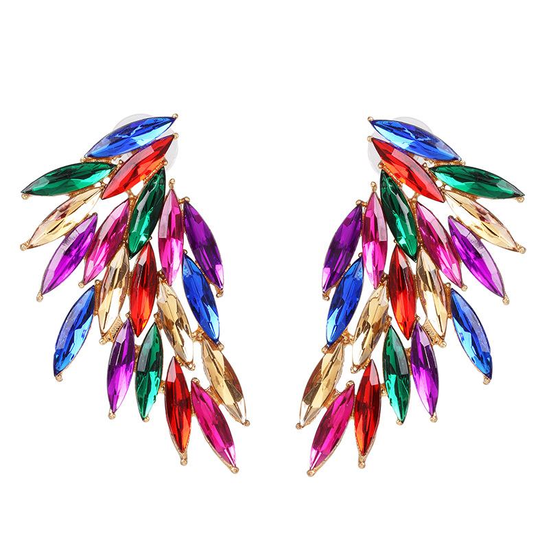 New Feather Studded Wings Stud Earrings Nhjj149084