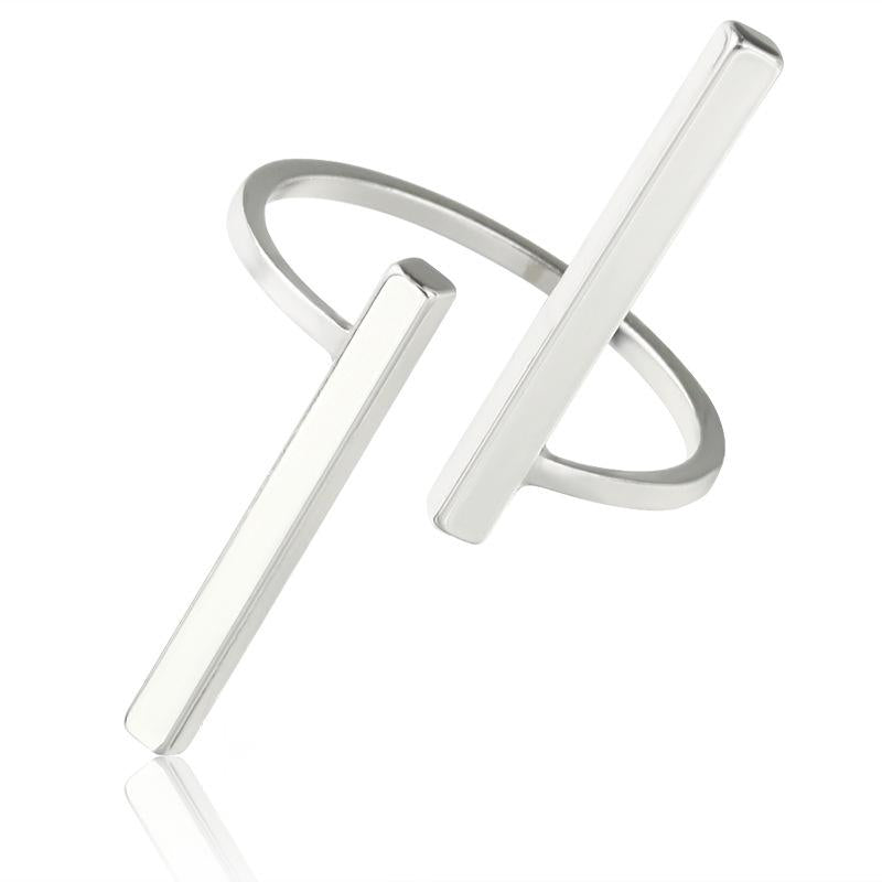 Creative Simple Opening Double Word Geometric Ring Nhdp150085