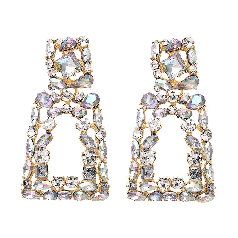 Fashion Diamond Pearl Alloy Flower Earrings Nhjq150523