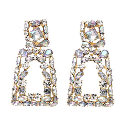 Fashion Diamond Pearl Alloy Flower Earrings Nhjq150523