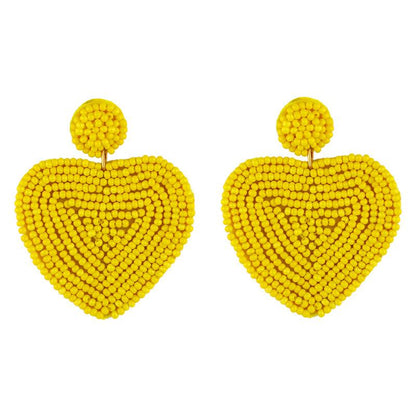 Beaded Heart-shaped Earrings Nhas150813