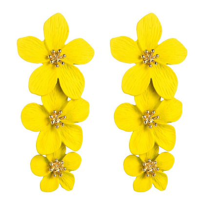 Fashion Flower Stoving Varnish Alloy No Inlaid Earrings