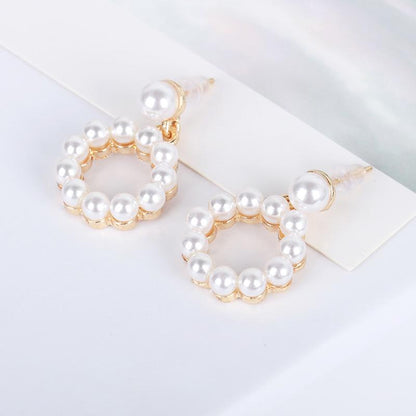 Simple Style Geometric Plating Alloy Artificial Gemstones Earrings