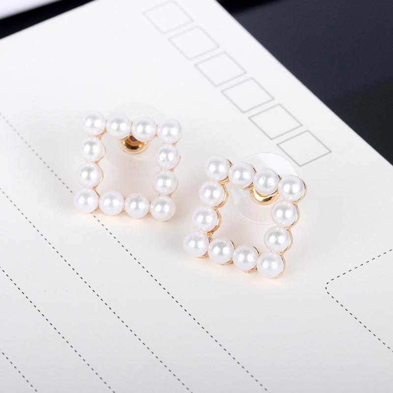 Simple Style Geometric Plating Alloy Artificial Gemstones Earrings