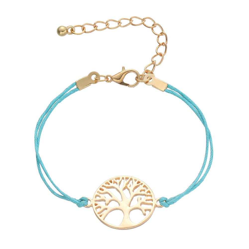Simple Alloy Life Tree Braided Bracelet Nhhn154668