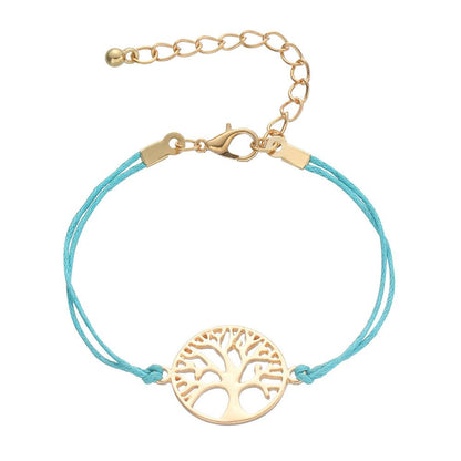 Simple Alloy Life Tree Braided Bracelet Nhhn154668