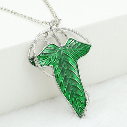 Europe And The United States Explosives Lord Of The Rings Elf Leaf Brooch Necklace