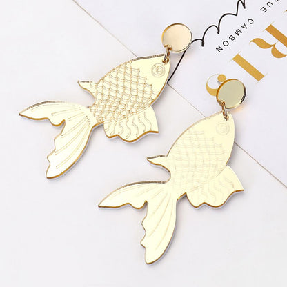 Creative Handmade Earrings Creative Personality Retro Jewelry Goldfish Koi Earrings Female