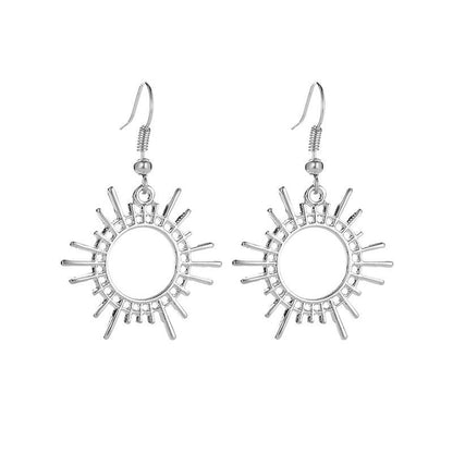 Gear Earrings Creative Geometric Alloy Jewelry Female Sun Earrings Wholesale