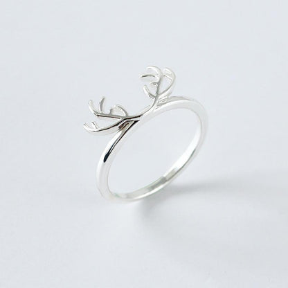 Christmas Reindeer Elk Ring Antlers Ring Tail Ring Silver Plated Ring Wholesales Fashion