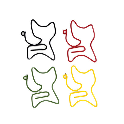 Creative Cute Solid Color Cat Shape Student Office Paper Clip Color Random