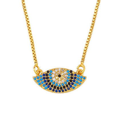 Fashion Eye 18k Gold Plated Necklace In Bulk