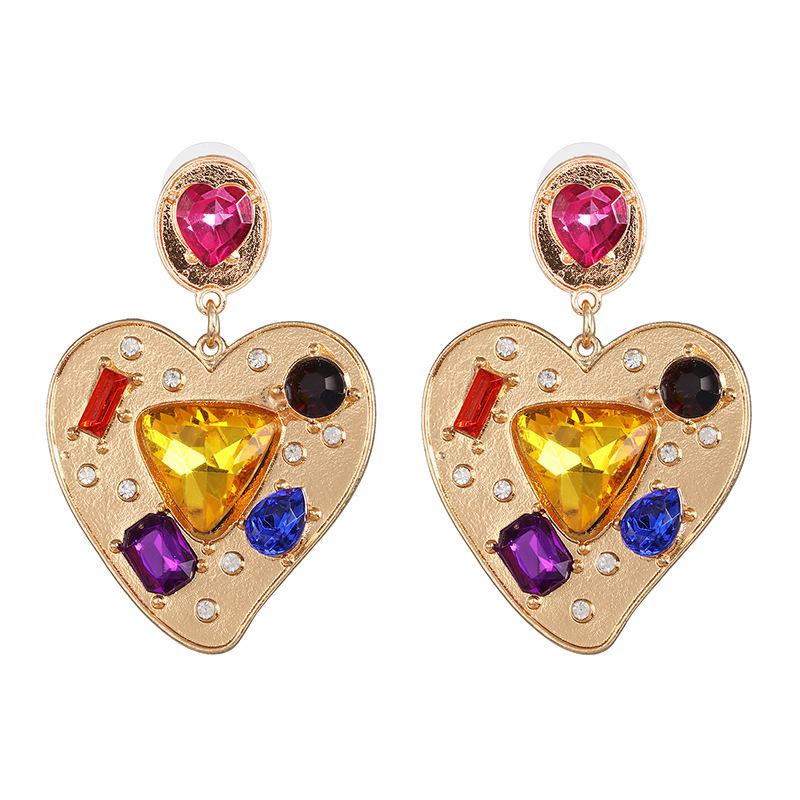 Fashion Heart Diamond Alloy Other Earrings Ear Studs