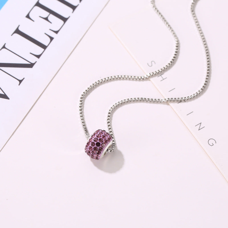 Fashion Necklace Full Diamond Soft Ceramic Large Hole Bead Diamond Ball Pendant Necklace Gooddiy Wholesale