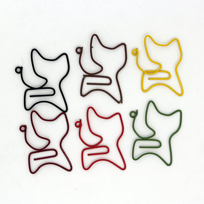 Creative Cute Solid Color Cat Shape Student Office Paper Clip Color Random