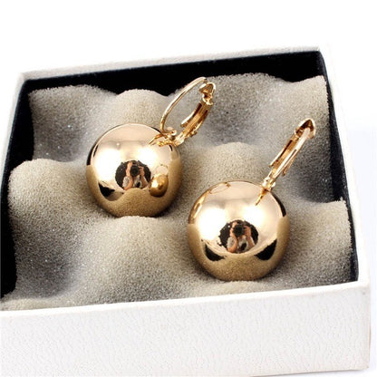 Simple Creative Ball Shaped Metal Copper Earrings Wholesale